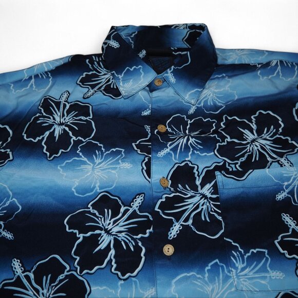 Extreme Gear VTG Y2K Tropical Hawaiian Floral Shirt Men's L Short Sleeve Button - Picture 4 of 9